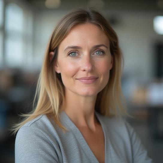 Portrait serein de Sophie Martin, responsable de la fabrication d'Ergoline Textile.